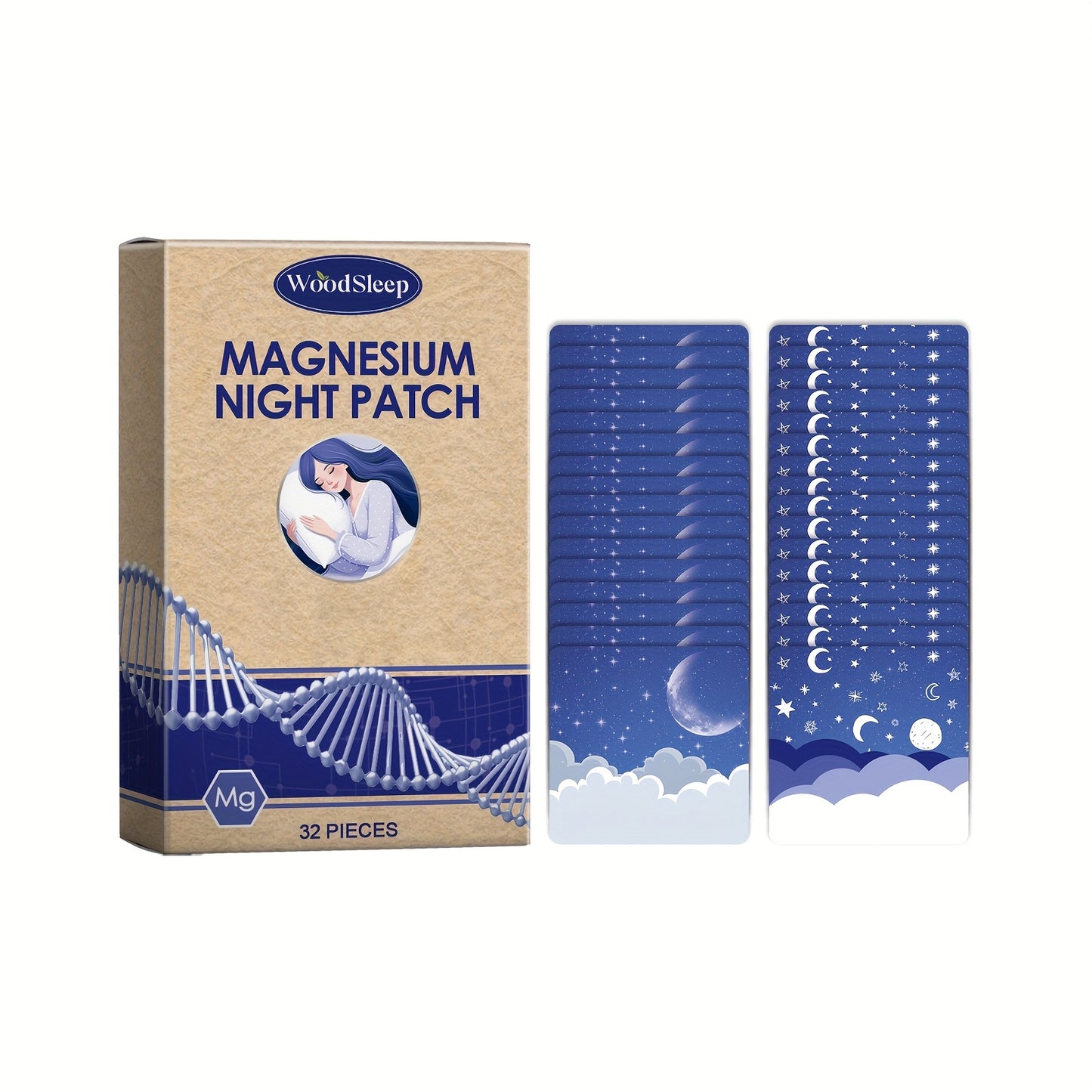 32pcs/box, Magnesium Patches with Magnesium and Lavender Essential Oil, Unisex Daily Patches for Men and Women