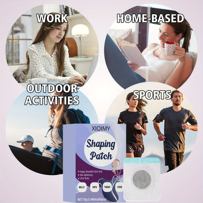 60pcs Shaping Patches for Tummy, Waist, Arms & Legs - Hydrating Hyaluronic Acid, Fresh Scent, Easy-to-Apply & Long-Lasting Adhesive, Hypoallergenic for All Light Beige Types, Belly Shaper, Sleek Design, Secure Fit Design