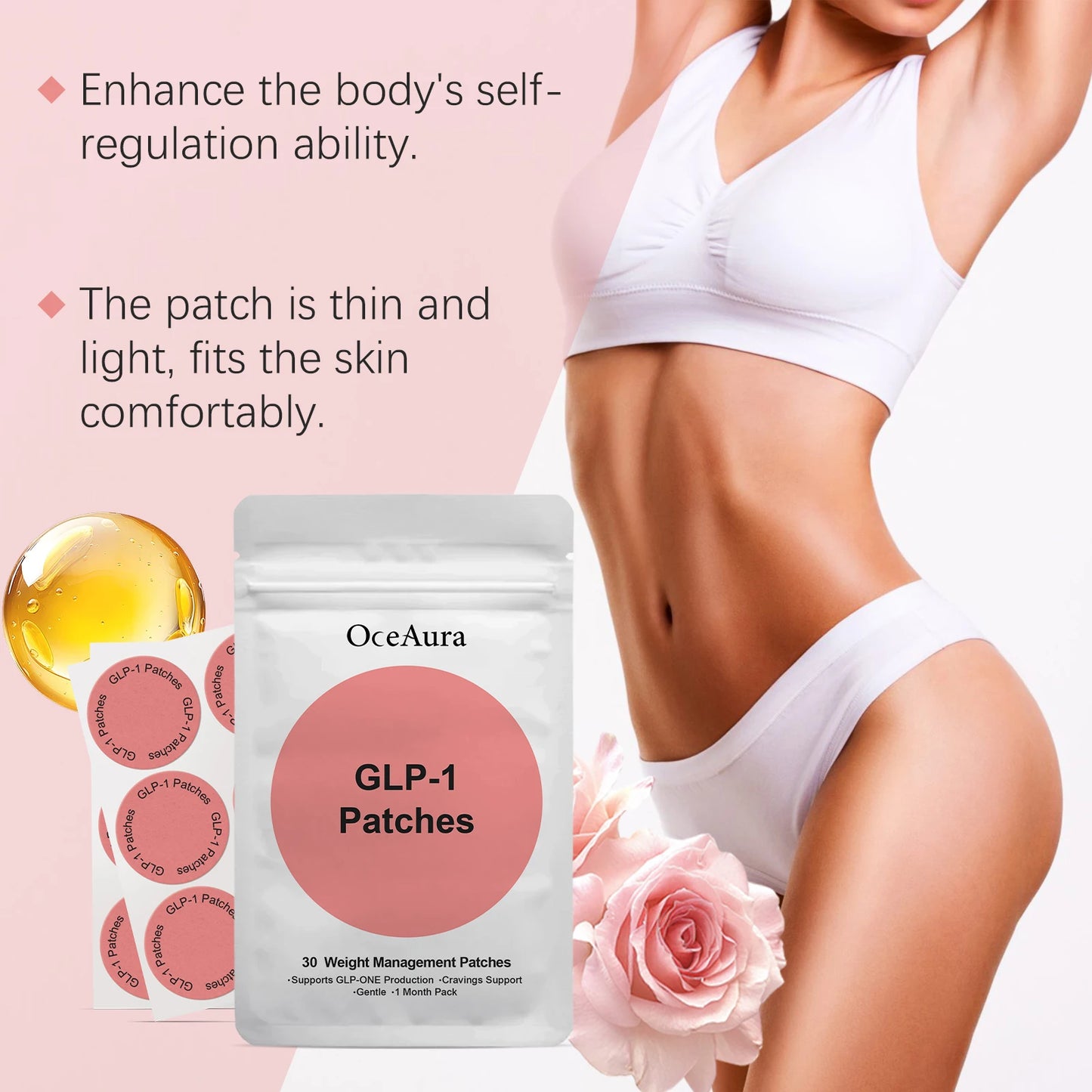 OCEAURA Body Shaping Patches Burning Fat Improve Sagging Skin Belly Tighten Slimming Happy Mood Recover Patches Body Care Tool