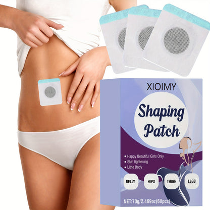 60pcs Shaping Patches for Tummy, Waist, Arms & Legs - Hydrating Hyaluronic Acid, Fresh Scent, Easy-to-Apply & Long-Lasting Adhesive, Hypoallergenic for All Light Beige Types, Belly Shaper, Sleek Design, Secure Fit Design